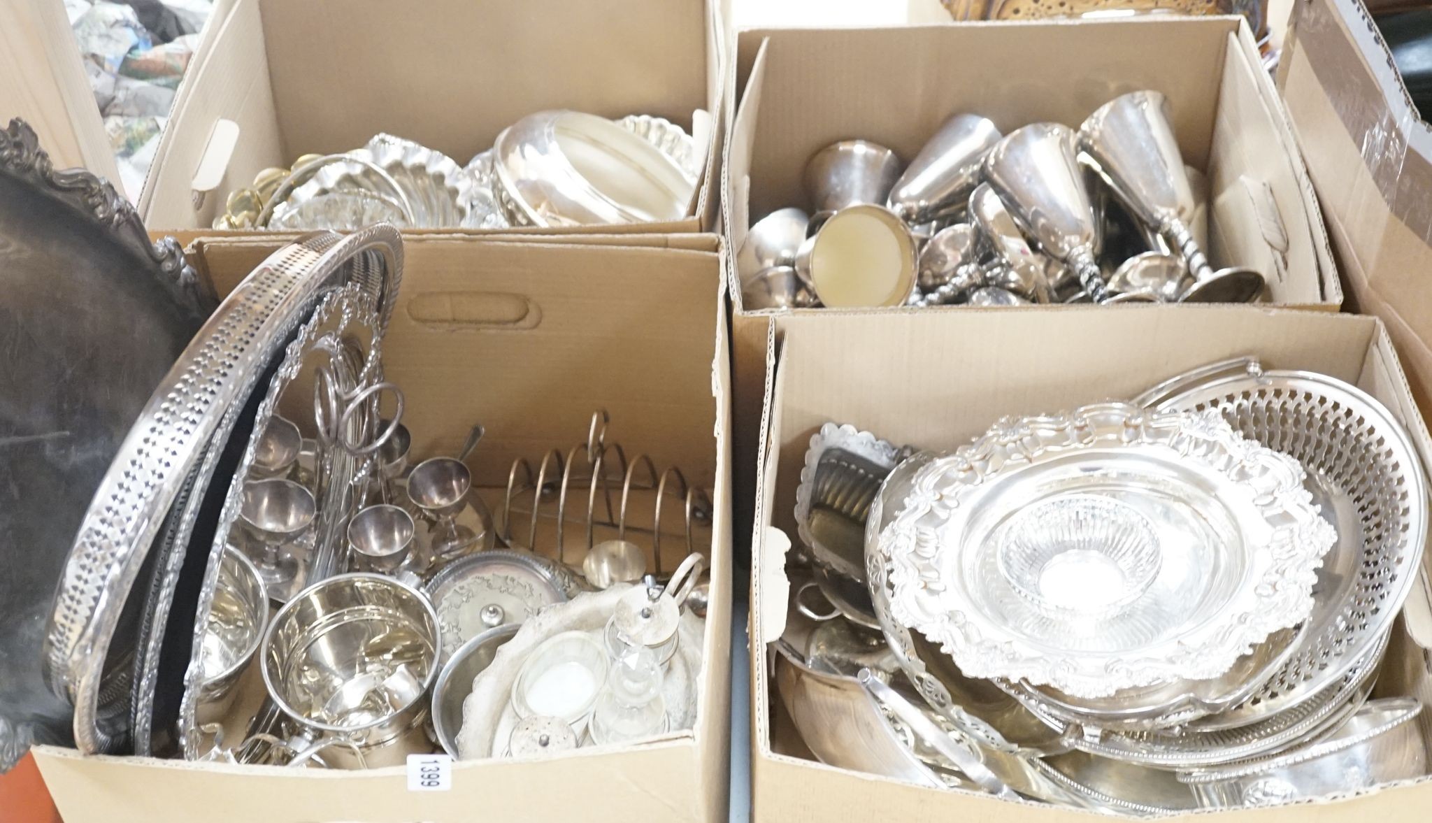 A large quantity of assorted Victorian and later silver plated ware